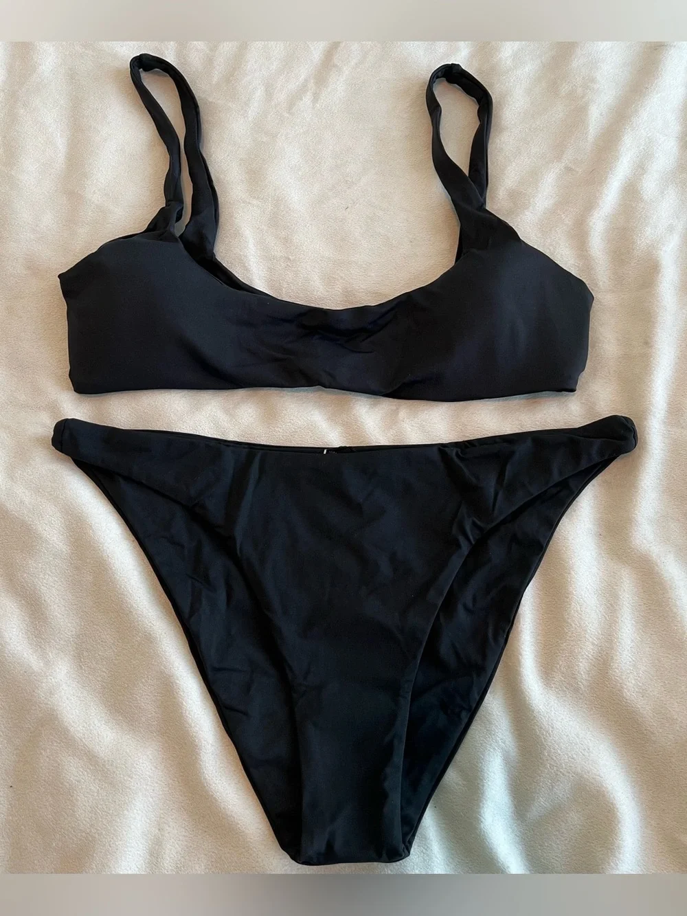 L*Space Bikini Set Prince Top & Camacho Bottom XL Black Resortwear Bathing Suit